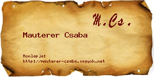 Mauterer Csaba névjegykártya