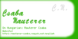 csaba mauterer business card